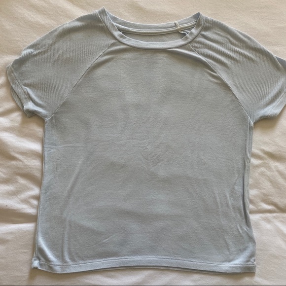 American Eagle Outfitters Tops - AE ribbed blue tee